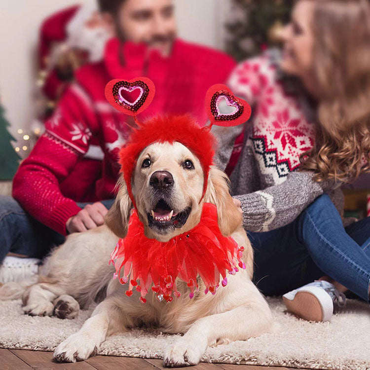Wholesale Dog Valentine's Day Costume Heart Headband Tutu Costume